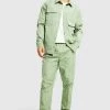 Nylon Overshirt & Tapered Trousers Set Sage
