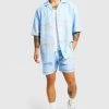 Boxy Official Man Graphic Shirt And Short Set Blue -Boohoo man shop unnamed file 103
