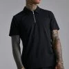 Slim Fit Luxe Polo Top Black