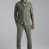 Linen Cargo Shirt And Trouser Khaki