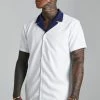 Short Sleeve Jersey Textured Shirt Ecru -Boohoo man shop unnamed file 13