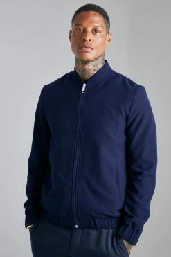 Seersucker Smart Bomber Navy