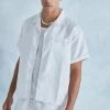 Heavy Satin Boxy Fit Piping Shirt White -Boohoo man shop unnamed file 132