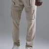 Multi Pocket Tailored Trousers Beige