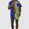 Boxy Splice Snake Shirt And Swims Purple -Boohoo man shop unnamed file 165
