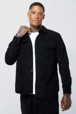 Cord Overshirt Black