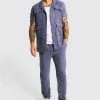 Linen Cargo Shirt And Trouser Blue -Boohoo man shop unnamed file 18