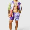Drop Revere Slub Baroque Shirt And Shorts Multi