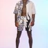 Boxy Oversize Spliced Floral Shirt And Shorts Ecru -Boohoo man shop unnamed file 190