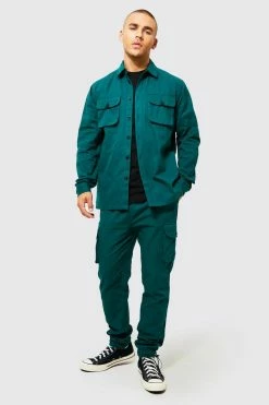 Official Man Utility Shirt & Trouser Set Forest