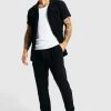 Linen Cargo Shirt And Trouser Black
