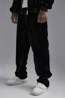 Velour Relaxed Trouser Black