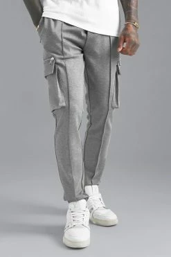 Luxe Slim Fit Cargo Pants Charcoal