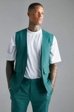 Khaki Smart Plain Harrington And Trousers Set Khaki