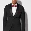 BLACK SKINNY TUXEDO SUIT JACKET AND TROUSER Black