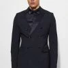 SKINNY TUXEDO SUIT JACKET Black -Boohoo man shop unnamed file 277
