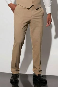 Tall Slim Beige Suit Crop Trousers Beige