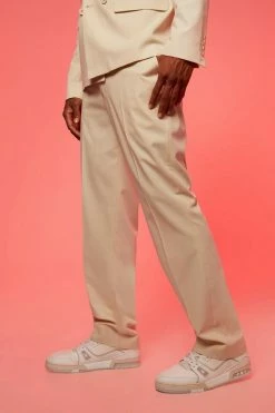 ECRU RELAXED SUIT JACKET AND TROUSERS Ecru -Boohoo man shop unnamed file 296