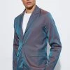 Iridescent Slim Fit Blazer Purple