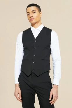 Skinny Waistcoat Black