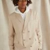 Stone Plain Boxy Oversized Suit Stone