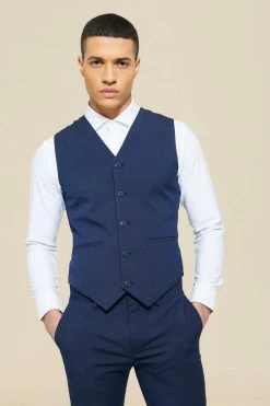 Super Skinny Waistcoat Navy