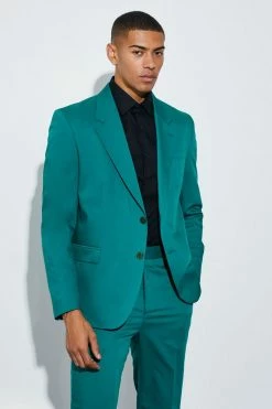 Oversized Boxy Single Breasted Suit Jacket Forest