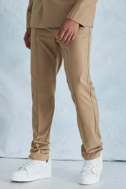 Straight Leg Zip Pocket Trouser Camel