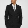 Tall Skinny Double Breasted Suit Jacket Black -Boohoo man shop unnamed file 380