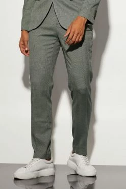 GREEN SKINNY HERRINGBONE SUIT JACKET AND TROUSERS Green -Boohoo man shop unnamed file 397