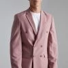 Tall Double Breasted Slim Suit Jacket Light Pink -Boohoo man shop unnamed file 404