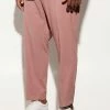 Plus Slim Crop Suit Trousers Light Pink