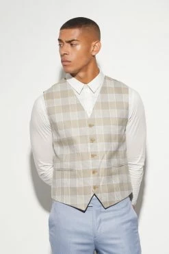 Slim Textured Waistcoat Light Blue