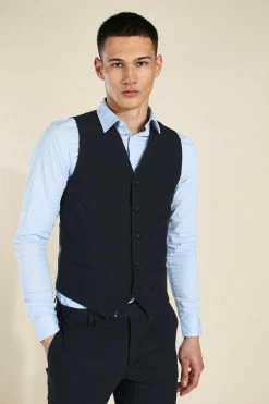 Skinny Dark Navy Vest Navy