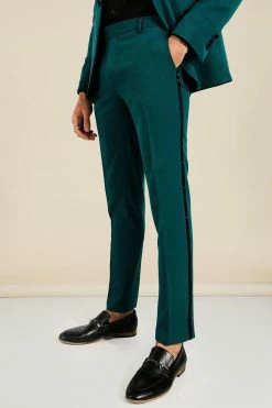 Skinny Forest Green Tuxedo Forest -Boohoo man shop unnamed file 447