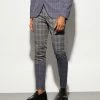Skinny Diagonal Spliced Check Suit Grey -Boohoo man shop unnamed file 452