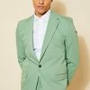 Relaxed Suit Jacket And Slim Suit Shorts Sage -Boohoo man shop unnamed file 454