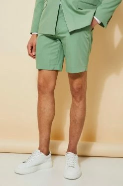 Relaxed Suit Jacket And Slim Suit Shorts Sage -Boohoo man shop unnamed file 455