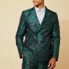 TEAL SLIM JACQUARD SUIT JACKET AND TROUSER Teal -Boohoo man shop unnamed file 460