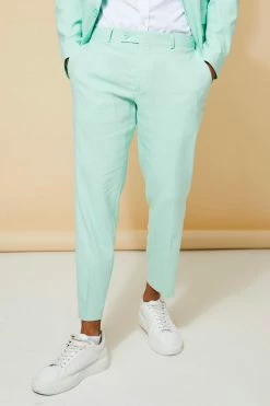 MINT SLIM LINEN SUIT JACKET AND TROUSER Mint -Boohoo man shop unnamed file 470