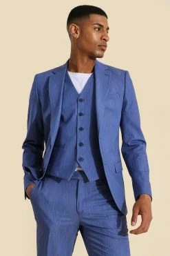 Skinny Blue 3 Piece Suit Blue