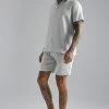 Pleated Short Sleeve Oversized Shirt And Short Set Grey -Boohoo man shop unnamed file 5