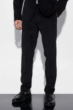 SLIM CORD SUIT JACKET AND TROUSER Black