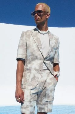 Multi Relaxed Single Breasted Short Suit Multi