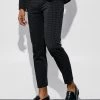 Skinny Tonal Houndstooth Suit Black