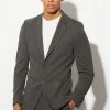 GREY SKINNY JERSEY SUIT JACKET AND TROUSERS Grey -Boohoo man shop unnamed file 538