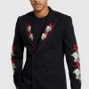 Black Tall Skinny Floral Suit Black -Boohoo man shop unnamed file 543