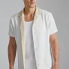 Short Sleeve Jersey Textured Shirt Ecru -Boohoo man shop unnamed file 555