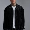 Velour Relaxed Track Jacket Black -Boohoo man shop unnamed file 556