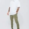 Oversized Heavyweight Panel Insert T-shirt Tracksuit Olive -Boohoo man shop unnamed file 562